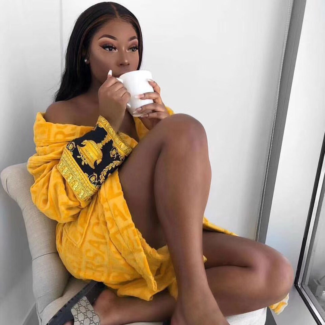 Versace Embroidered Bathrobe Yellow - PerfectKickZ