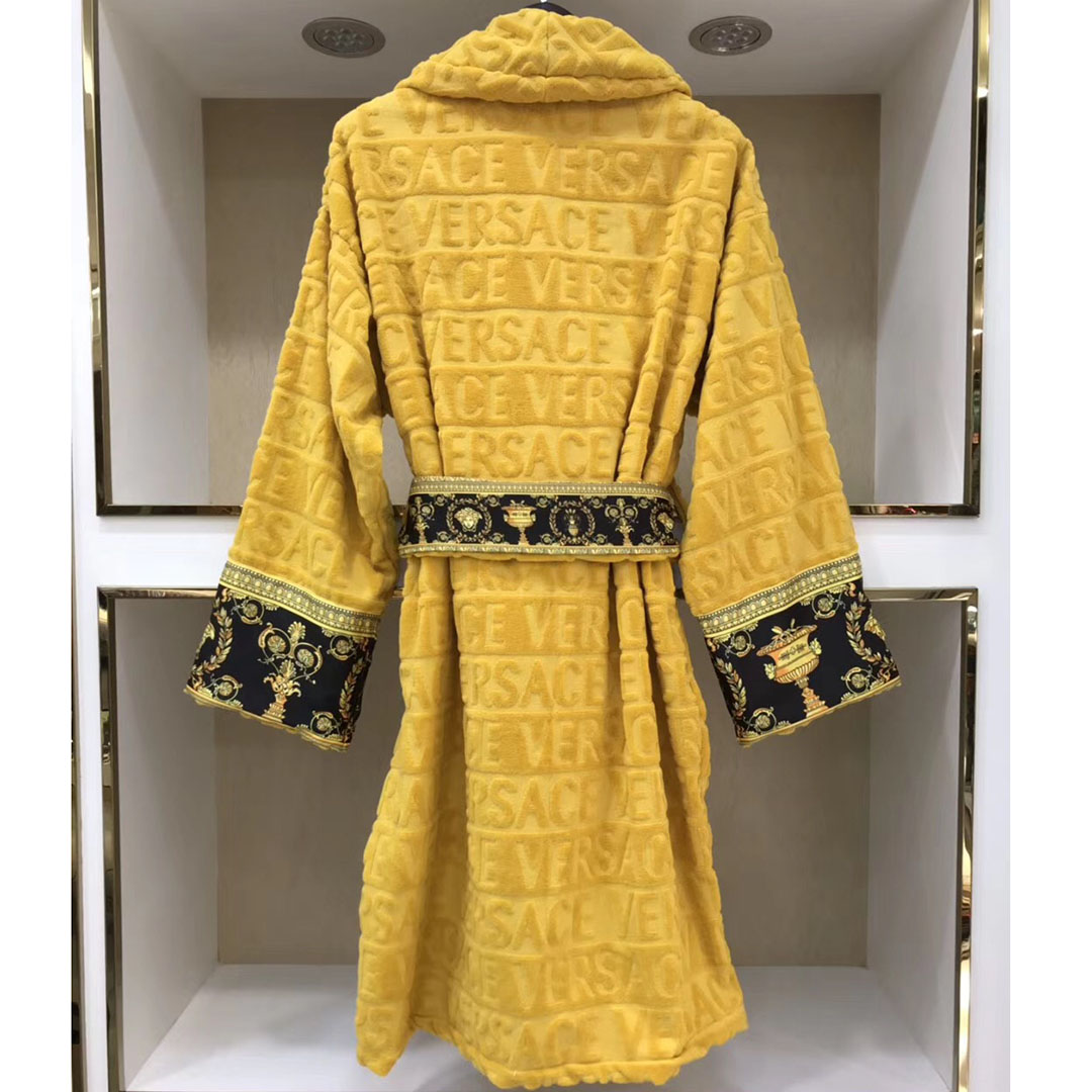Versace Embroidered Bathrobe Yellow - PerfectKickZ