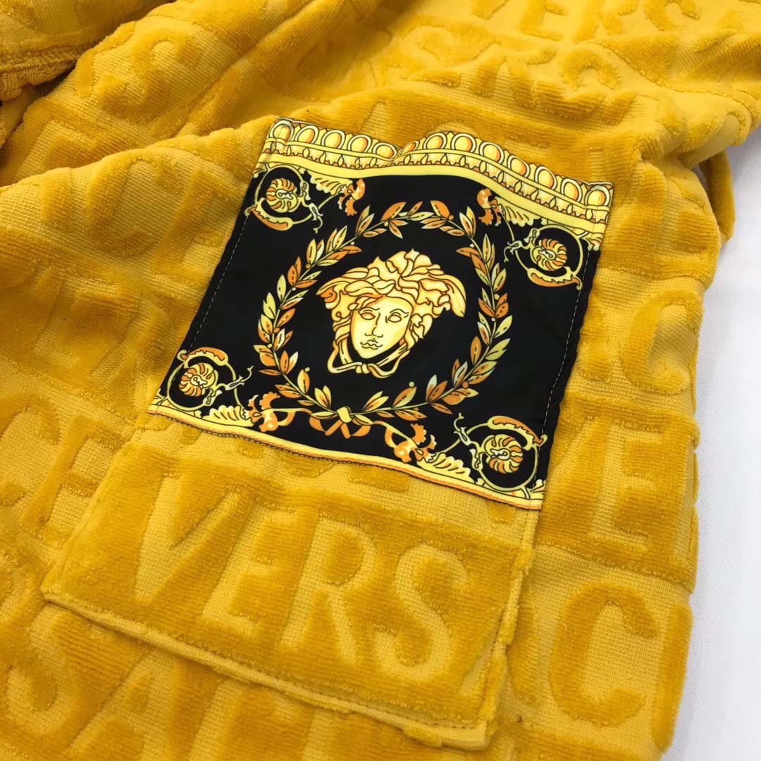 Versace Embroidered Bathrobe Yellow - PerfectKickZ