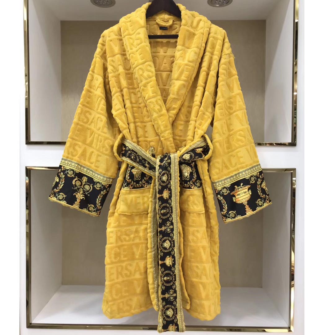 Versace Embroidered Bathrobe Yellow - PerfectKickZ