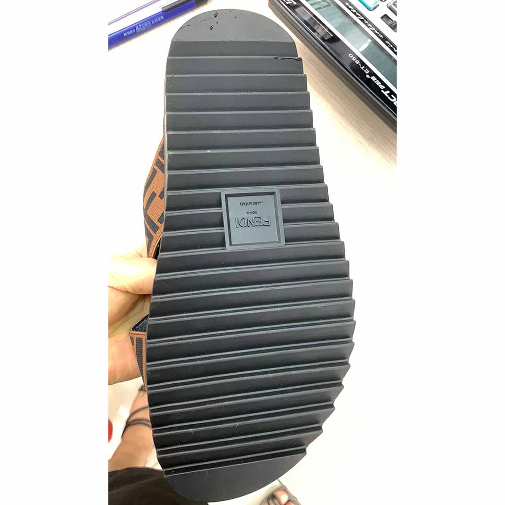 Fendi FF Printed Crossed Strap Slides Sandals - PerfectKickZ