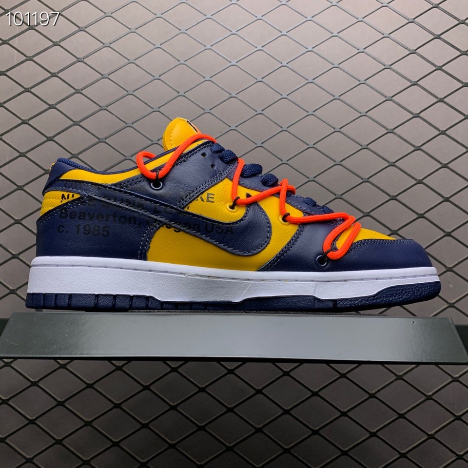 Off-White X Futura X Nike SB Dunk Low "University Gold" - PerfectKickZ