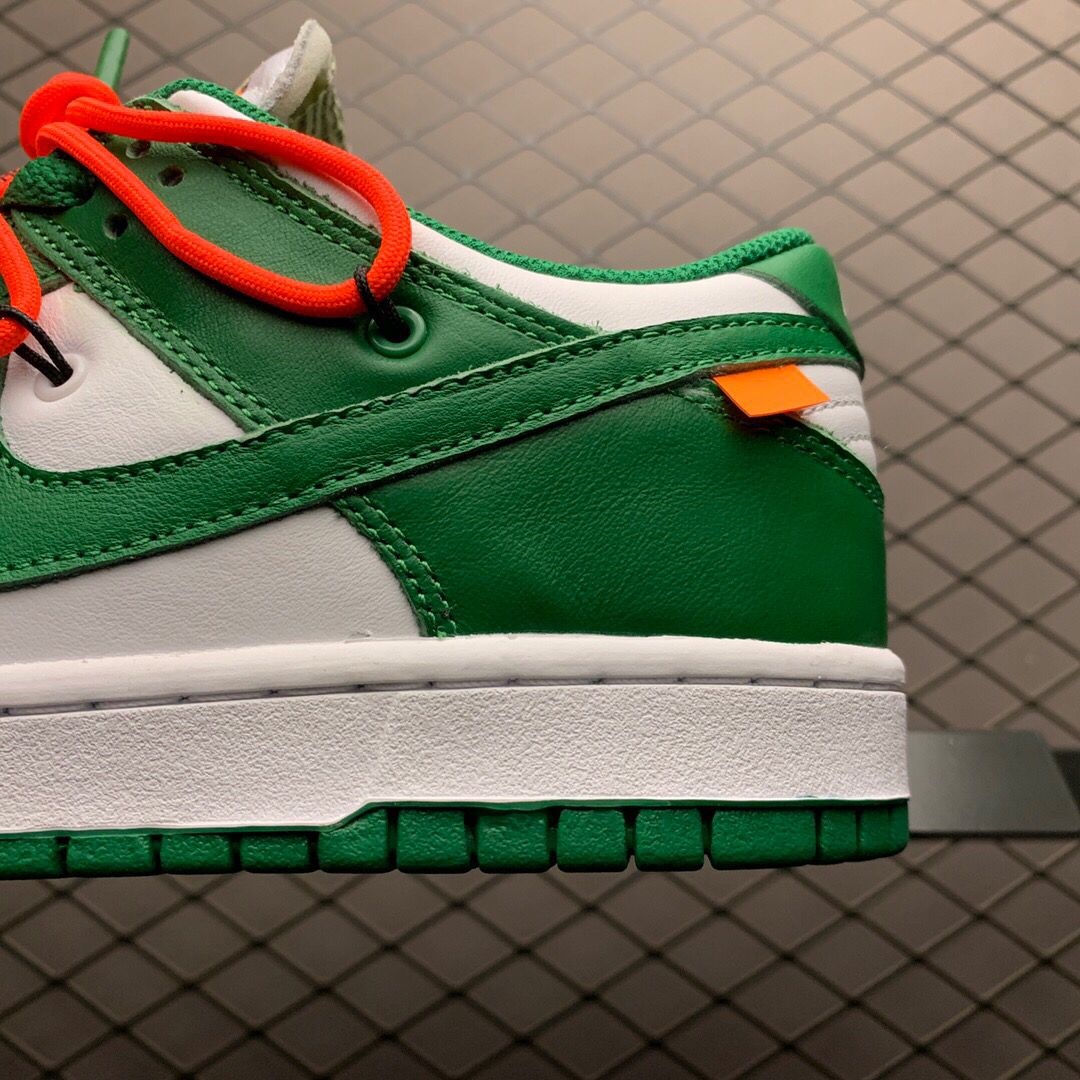 Off-White X Futura X Nike SB Dunk Low In White/Pine Green  - 