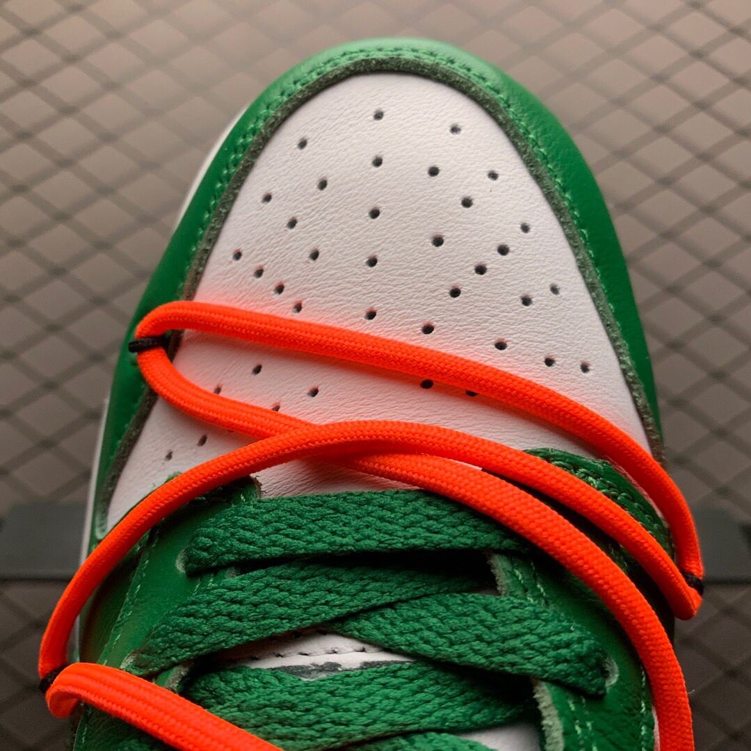 Off-White X Futura X Nike SB Dunk Low In White/Pine Green  - 