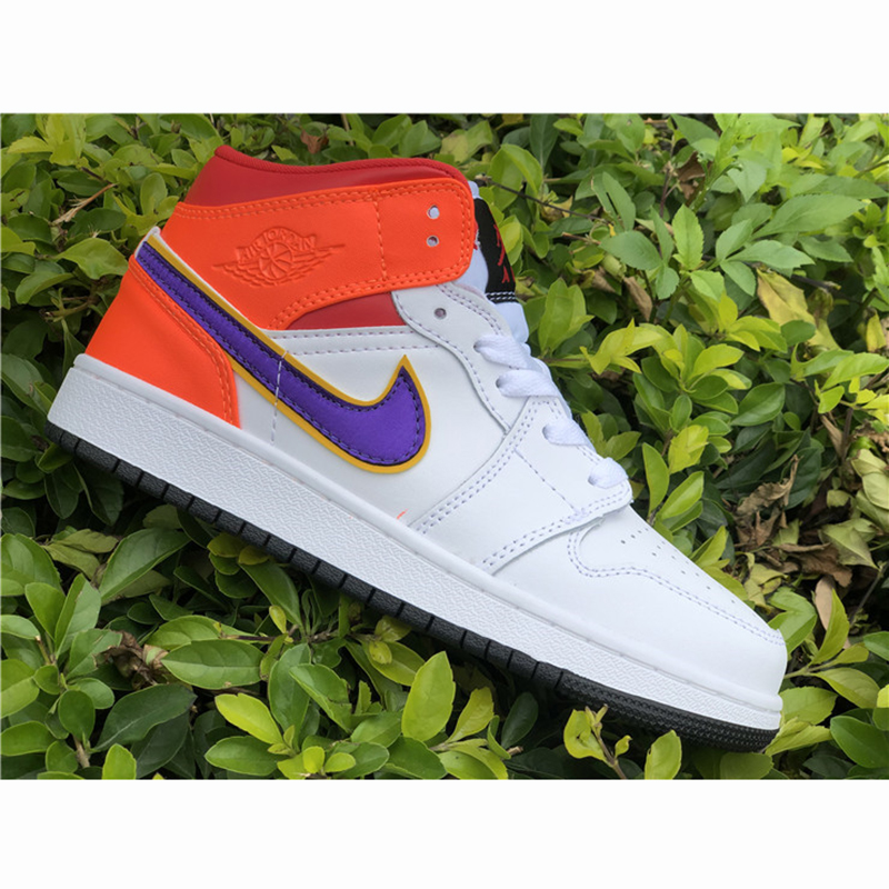 Jordan Air Jordan 1 Mid GS White Court Purple Spirit Teal - PerfectKickZ