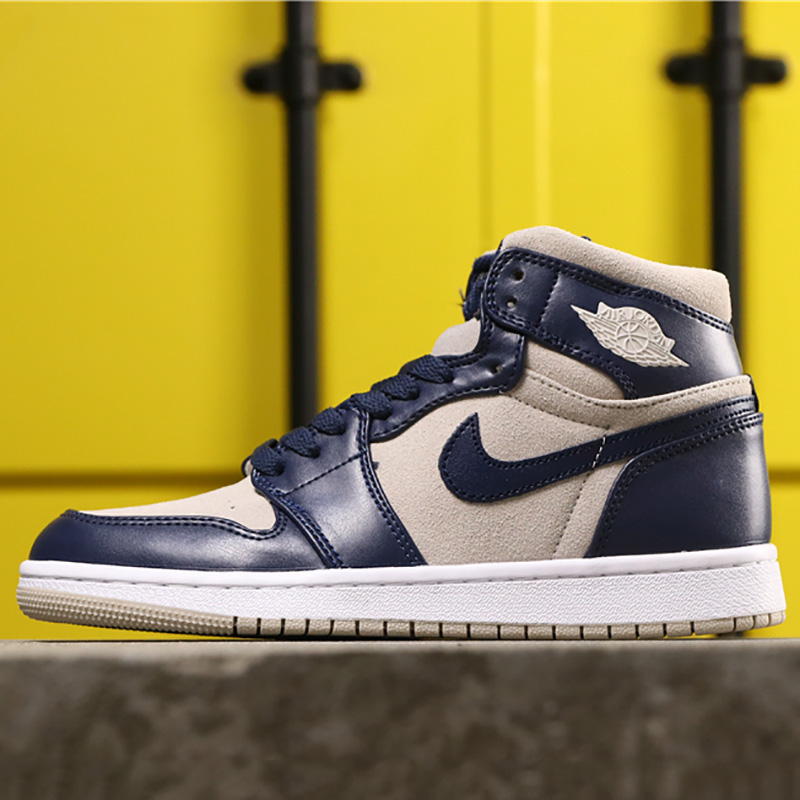 Jordan AJ1 Mid Top WMNS Navy Blue - PerfectKickZ