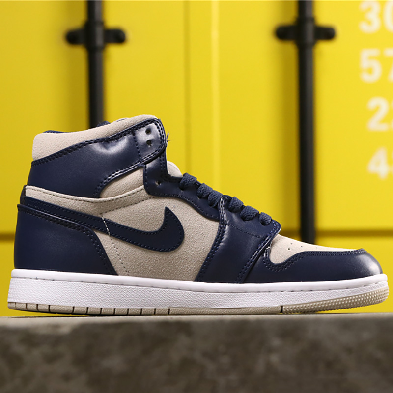 Jordan AJ1 Mid Top WMNS Navy Blue - PerfectKickZ