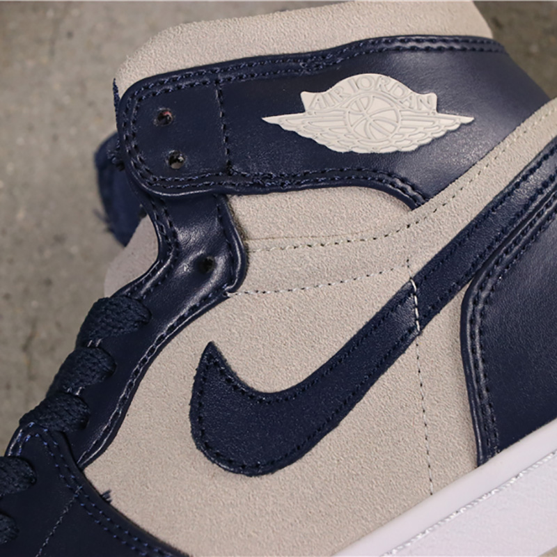 Jordan AJ1 Mid Top WMNS Navy Blue - PerfectKickZ