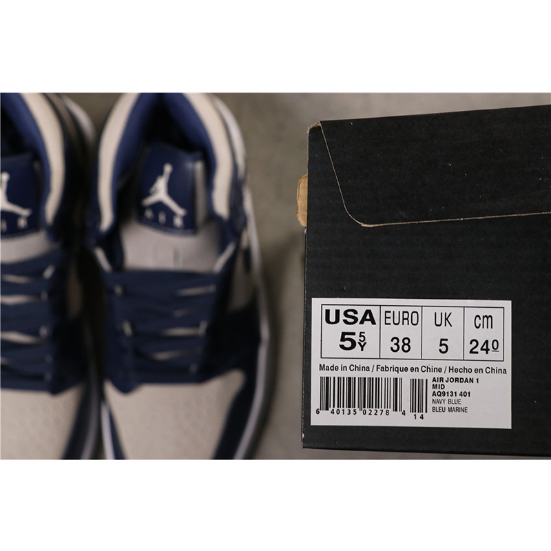 Jordan AJ1 Mid Top WMNS Navy Blue - PerfectKickZ