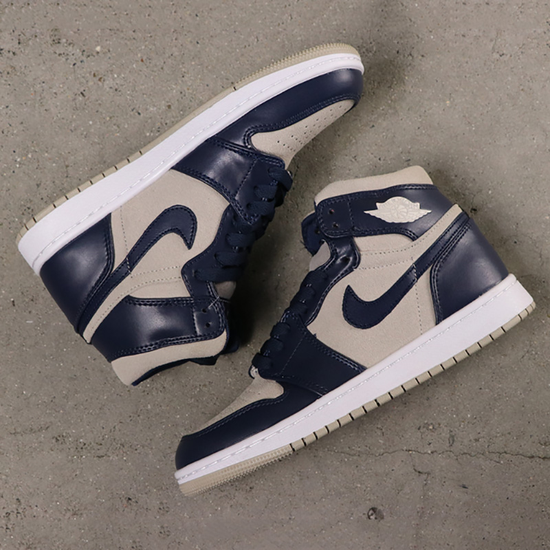 Jordan AJ1 Mid Top WMNS Navy Blue - PerfectKickZ