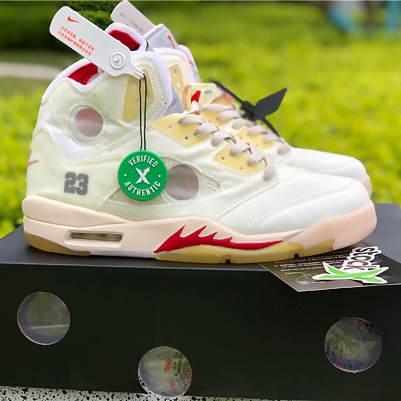Jordan Offwhite X AJ5 White/Fire Red  - PerfectKickZ