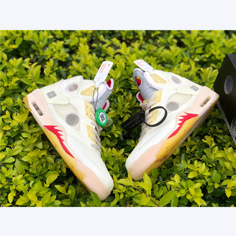 Jordan Offwhite X AJ5 White/Fire Red  - PerfectKickZ