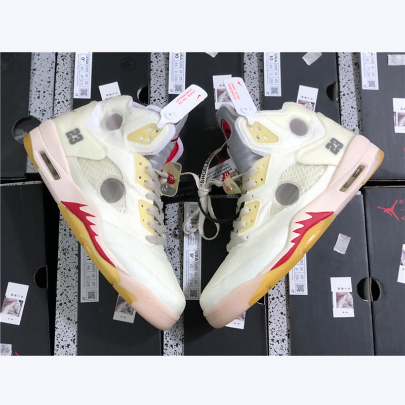 Jordan Offwhite X AJ5 White/Fire Red  - PerfectKickZ