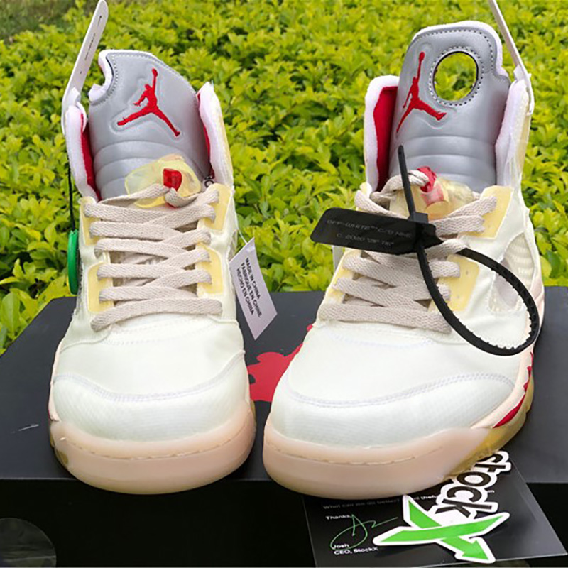 Jordan Offwhite X AJ5 White/Fire Red  - PerfectKickZ