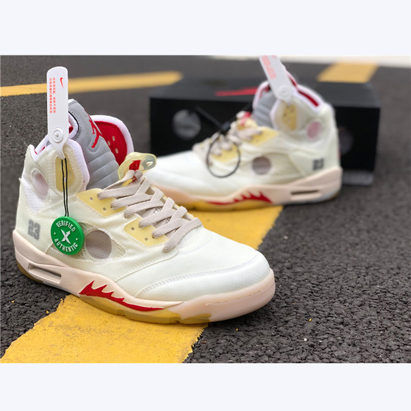 Jordan Offwhite X AJ5 White/Fire Red  - PerfectKickZ