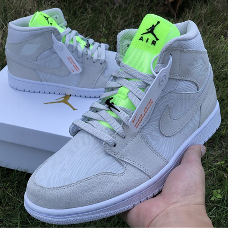 Jordan AJ1 Mid White Volt  - PerfectKickZ