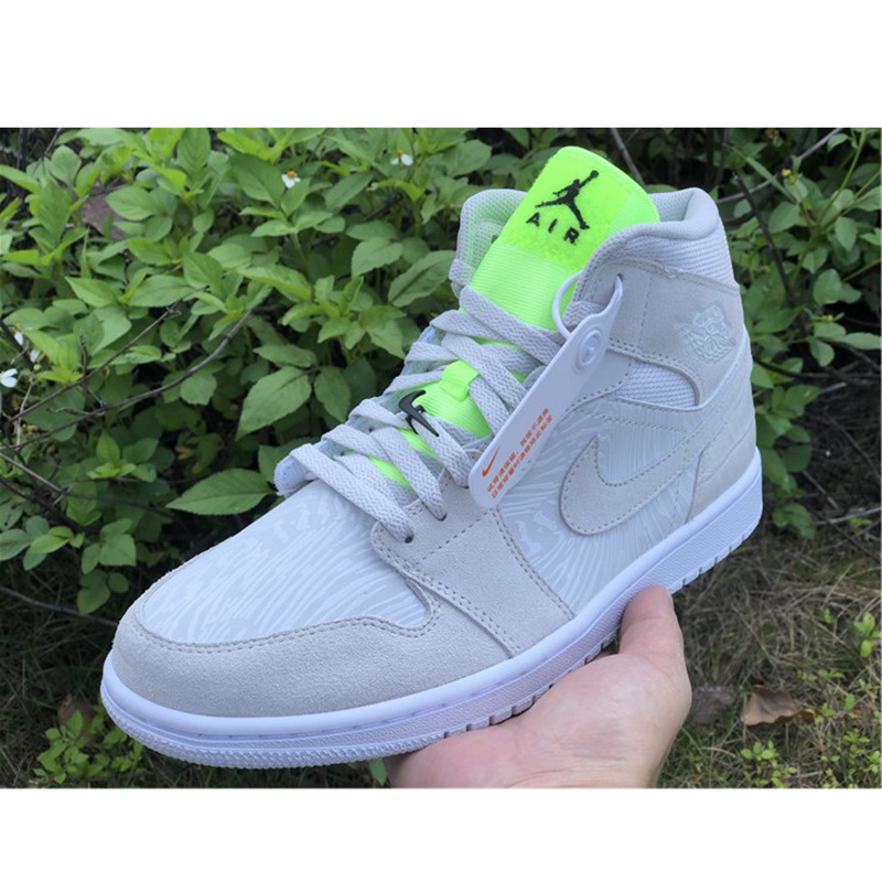 Jordan AJ1 Mid White Volt  - PerfectKickZ