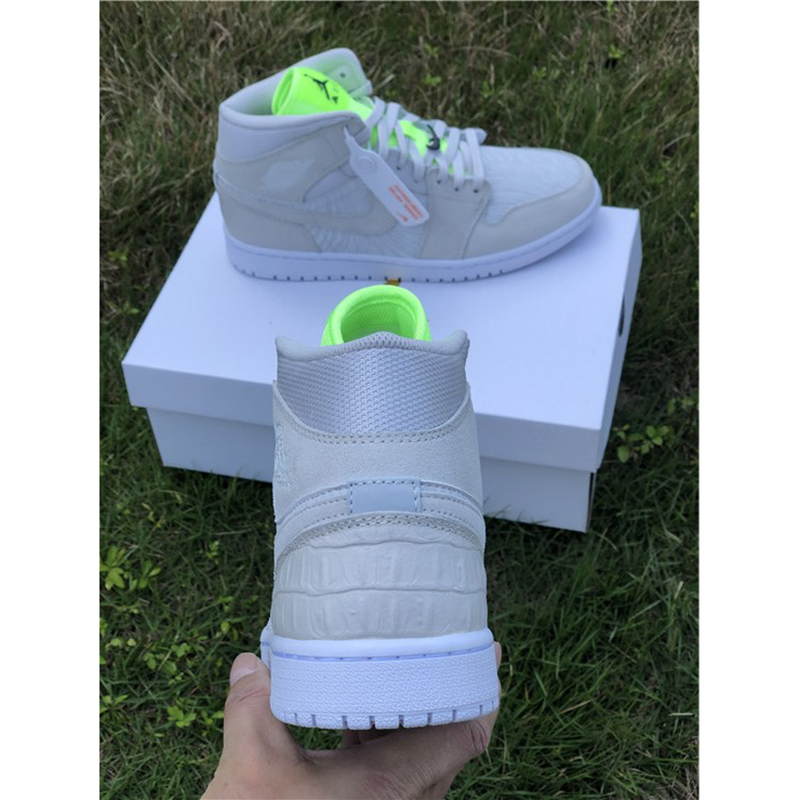 Jordan AJ1 Mid White Volt  - PerfectKickZ