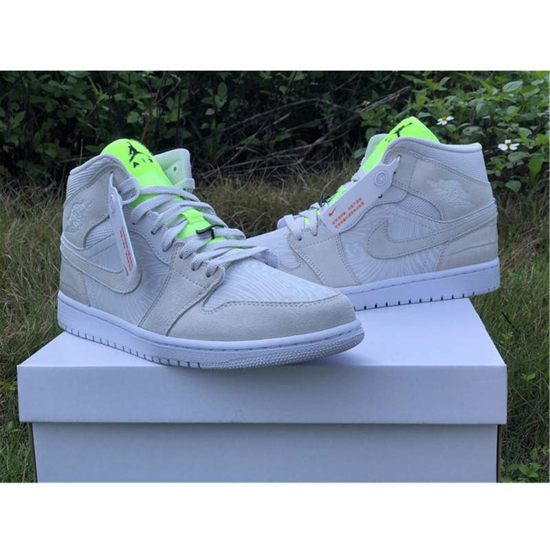 Jordan AJ1 Mid White Volt  - PerfectKickZ
