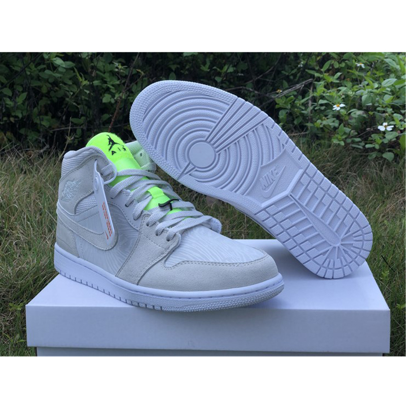 Jordan AJ1 Mid White Volt  - PerfectKickZ