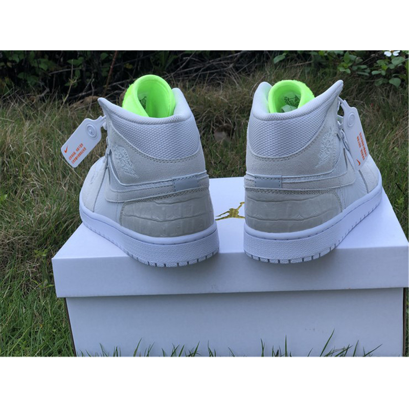 Jordan AJ1 Mid White Volt  - PerfectKickZ