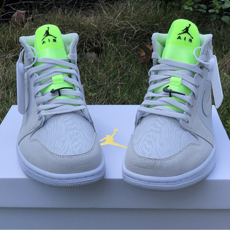 Jordan AJ1 Mid White Volt  - PerfectKickZ