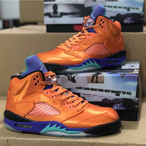 Air Jordan 5 Retro Orange Purple Green - PerfectKickZ