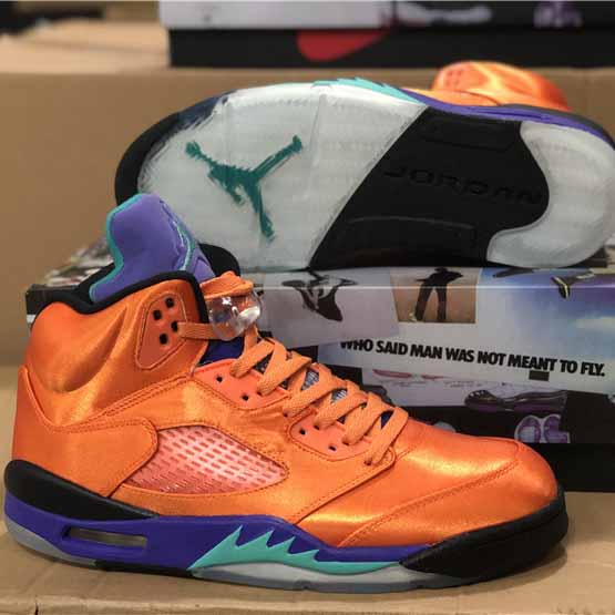 Air Jordan 5 Retro Orange Purple Green - PerfectKickZ