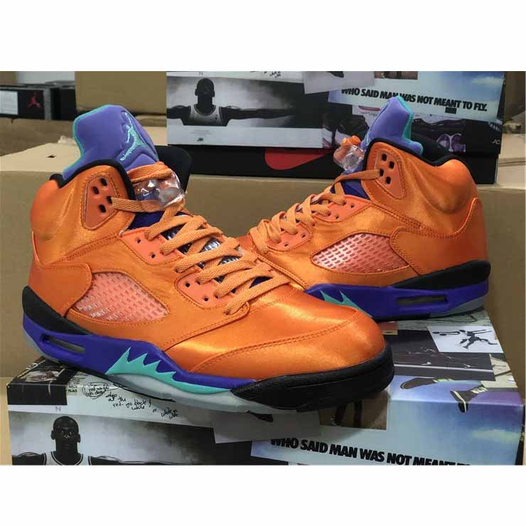 Air Jordan 5 Retro Orange Purple Green - PerfectKickZ