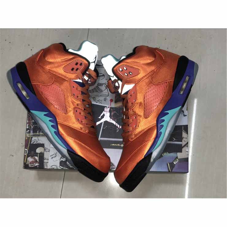 Air Jordan 5 Retro Orange Purple Green - PerfectKickZ