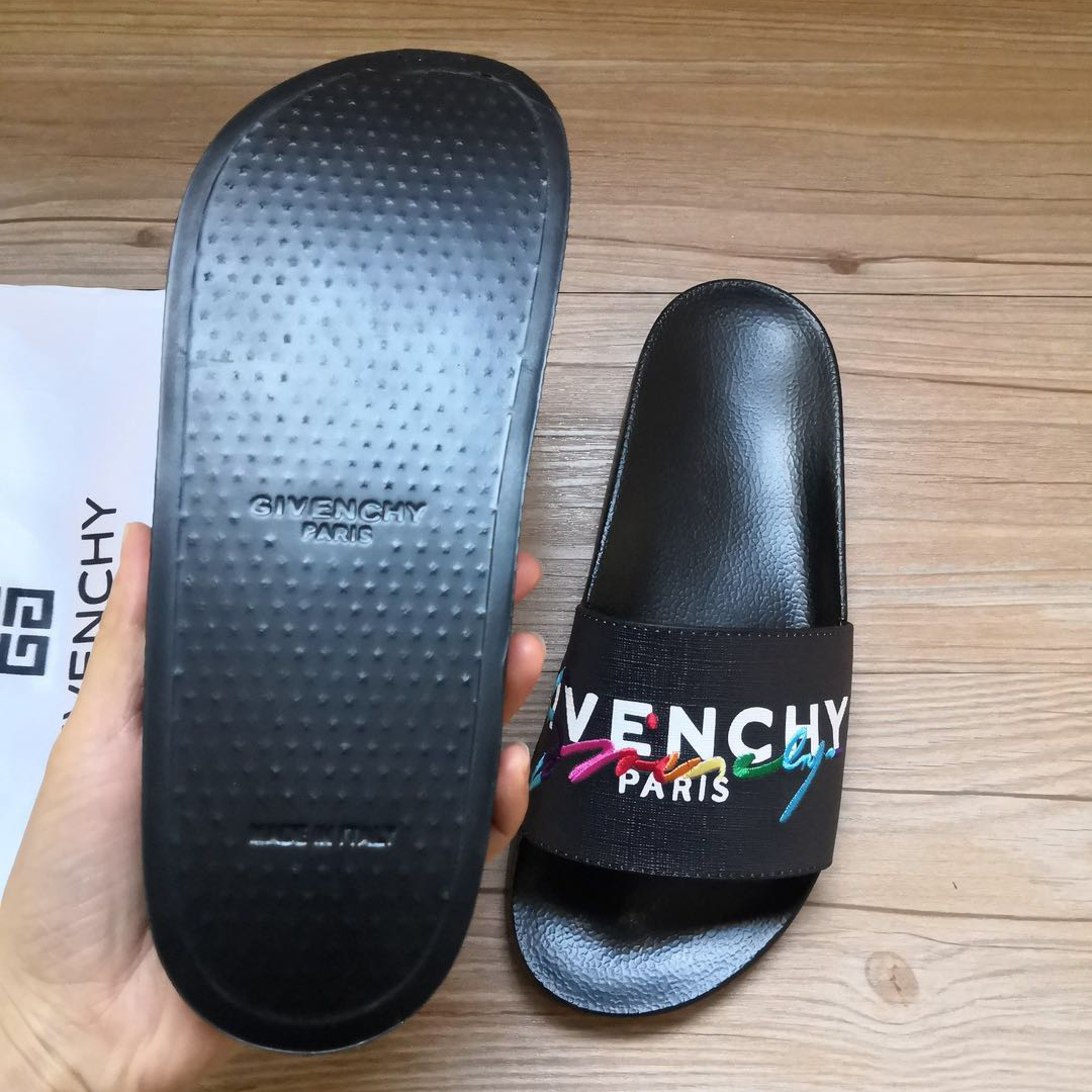 Givenchy Logo-Print Rubber Slides Sandals - PerfectKickZ