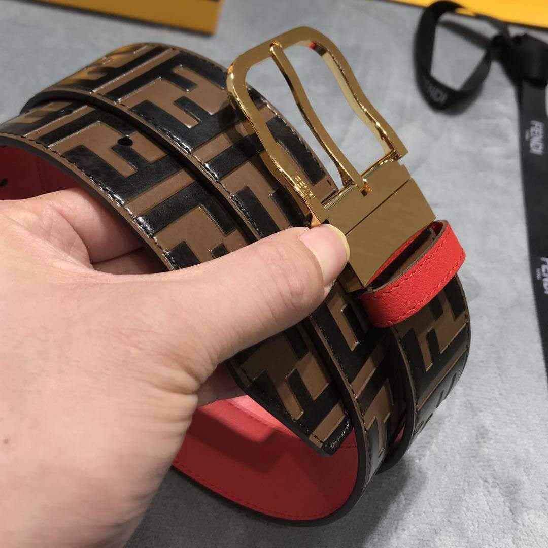 Fendi FF Motif Leather Belt - PerfectKickZ