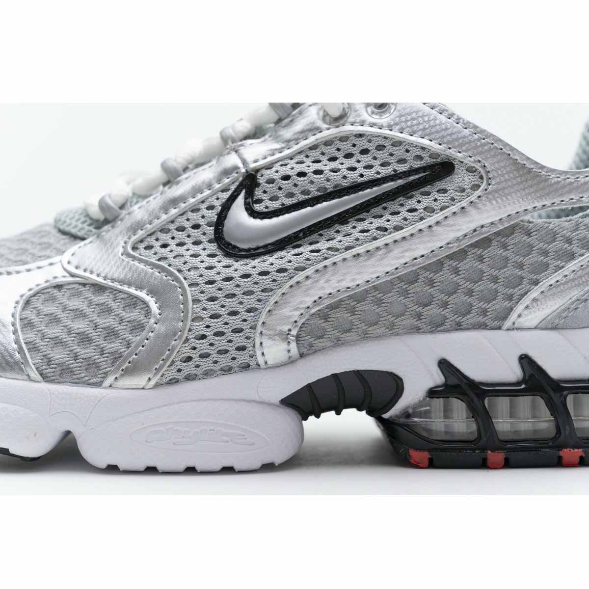 Stussy X Nike Air Zoom Spiridon Caged 2 Metallic Silver - PerfectKickZ