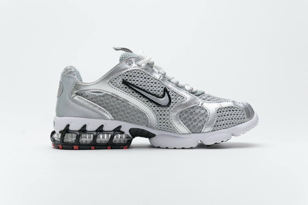 Stussy X Nike Air Zoom Spiridon Caged 2 Metallic Silver - PerfectKickZ