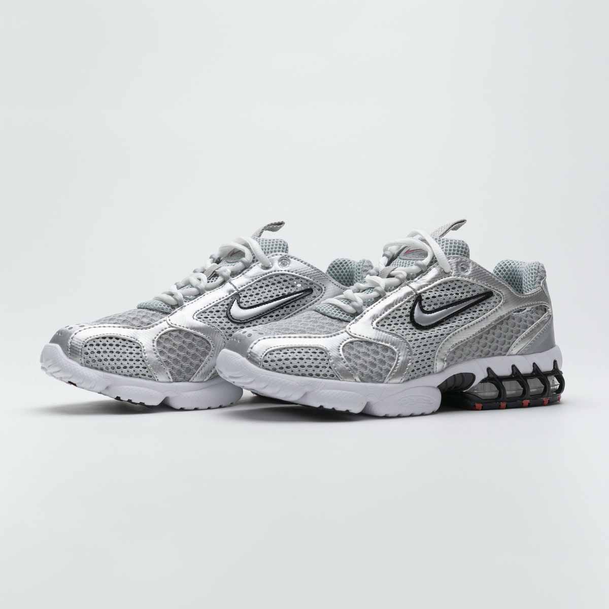 Stussy X Nike Air Zoom Spiridon Caged 2 Metallic Silver - PerfectKickZ