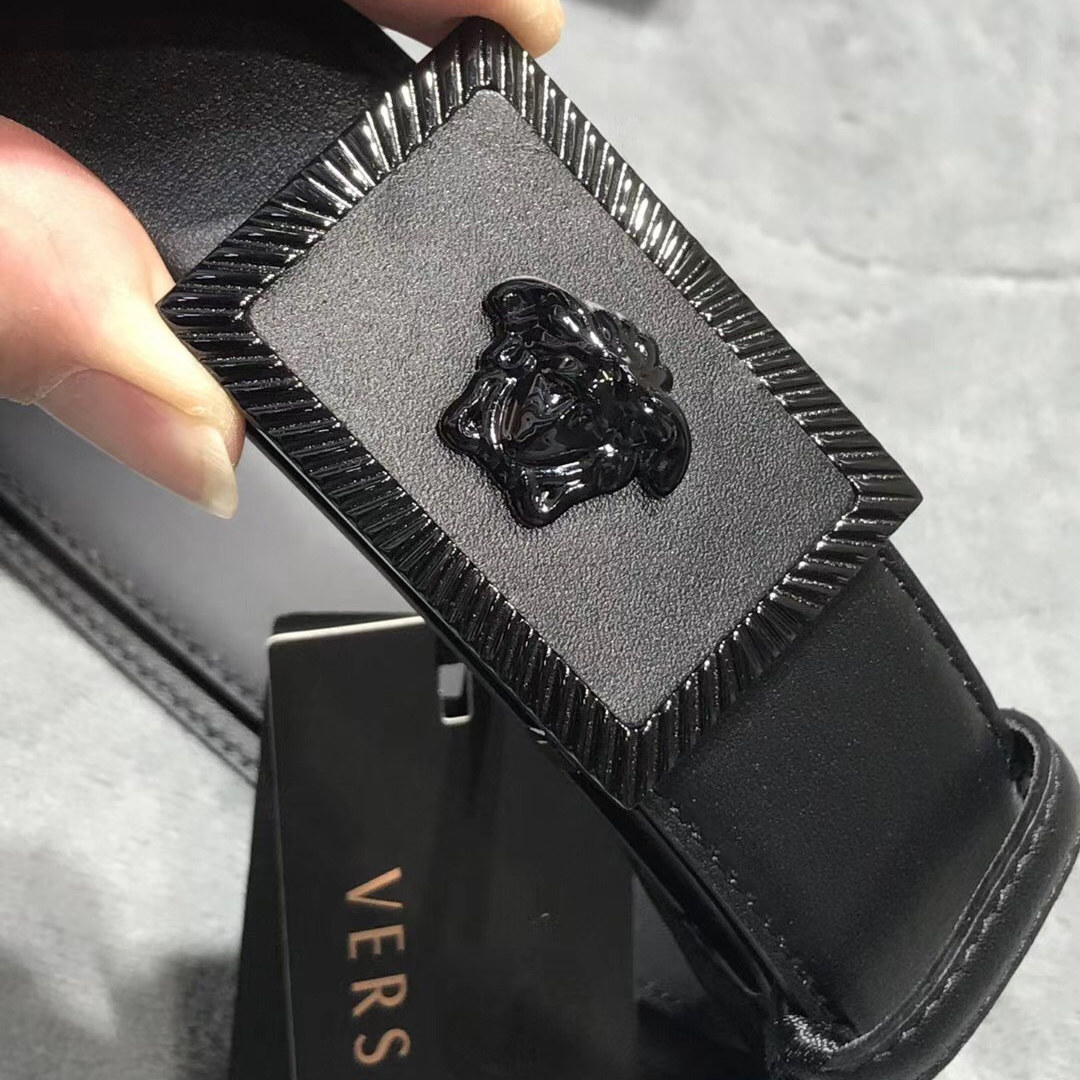 Versace Medusa Head Leather Belt - PerfectKickZ