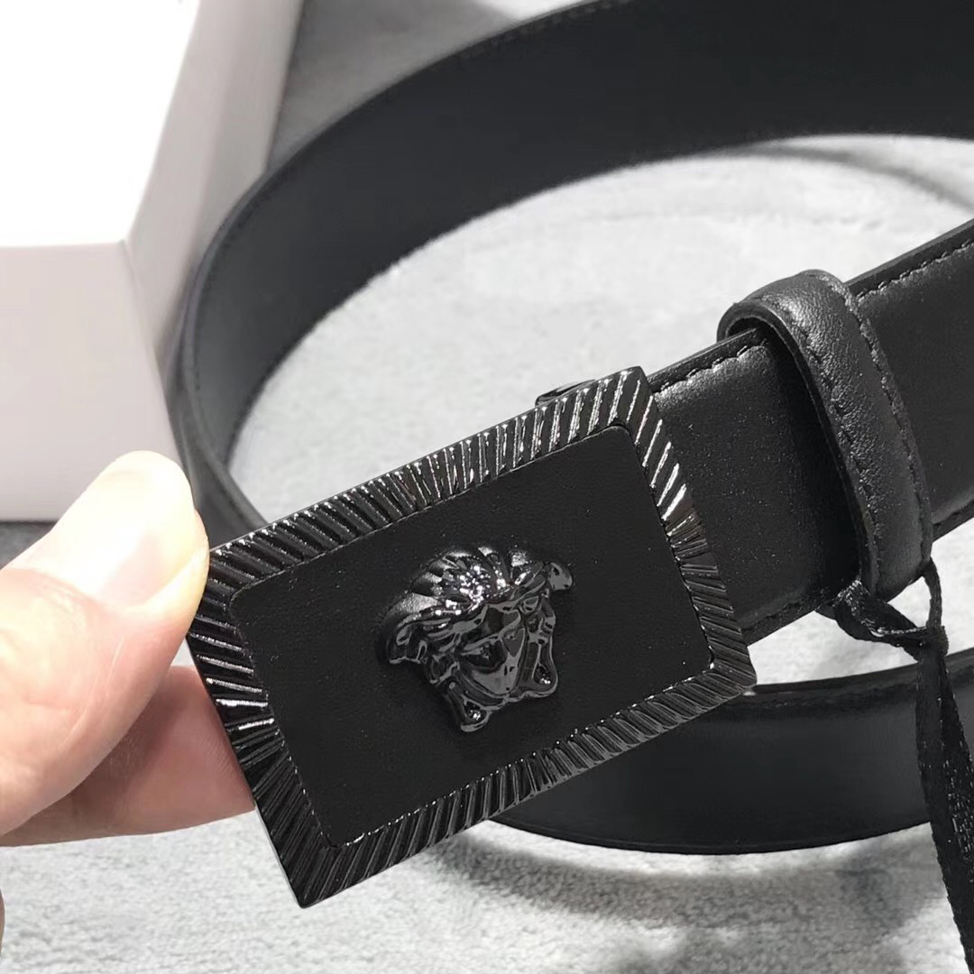 Versace Medusa Head Leather Belt - PerfectKickZ
