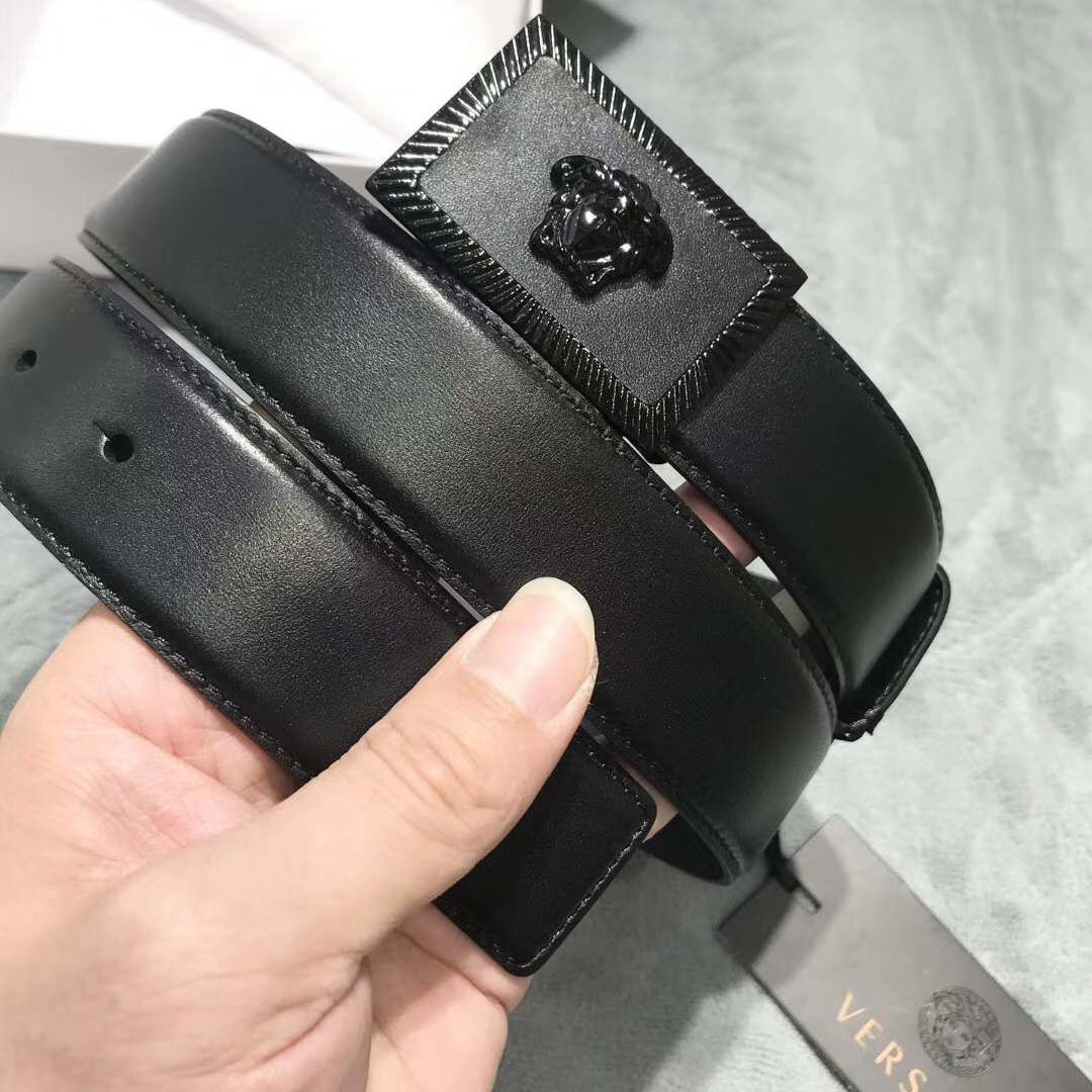 Versace Medusa Head Leather Belt - PerfectKickZ