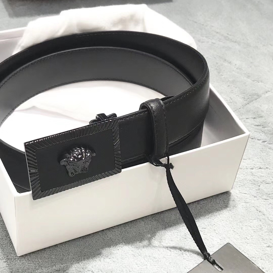 Versace Medusa Head Leather Belt - PerfectKickZ