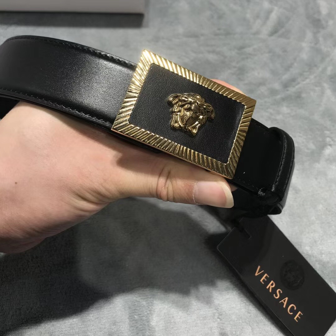 Versace Medusa Head Leather Belt - PerfectKickZ
