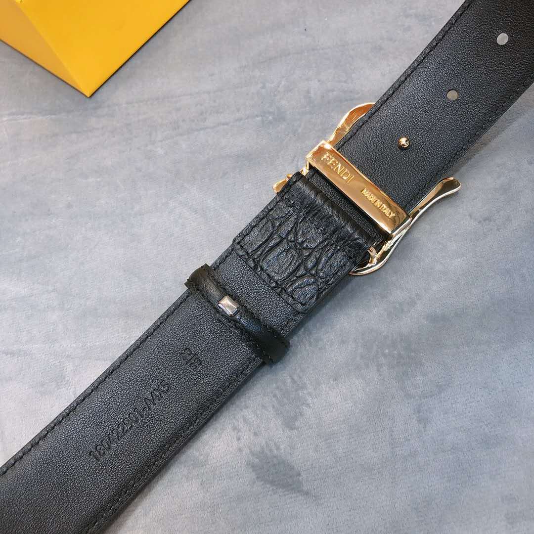 Fendi Leather Belt With FF Buckle - PerfectKickZ