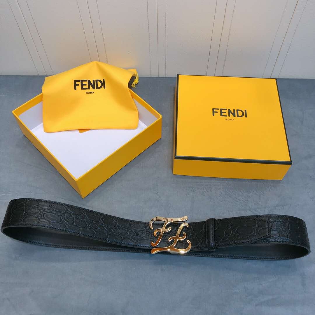 Fendi Leather Belt With FF Buckle - PerfectKickZ