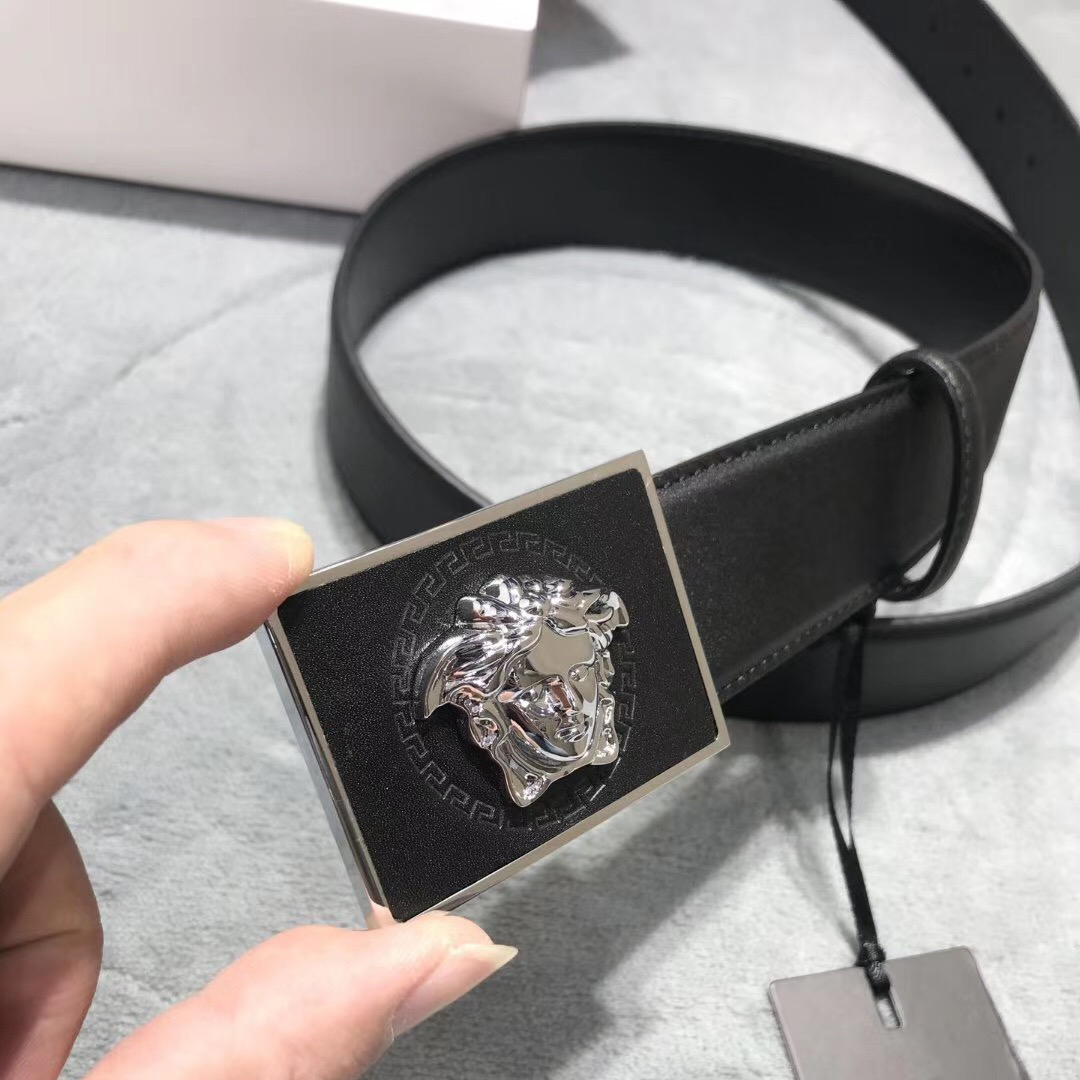 Versace Medusa Head Leather Belt - PerfectKickZ