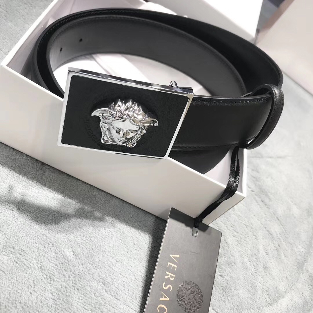 Versace Medusa Head Leather Belt - PerfectKickZ