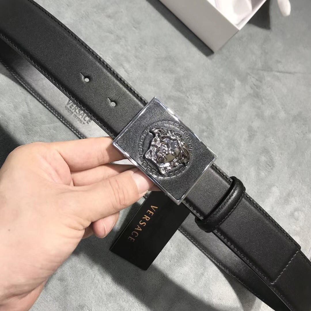 Versace Medusa Head Leather Belt - PerfectKickZ