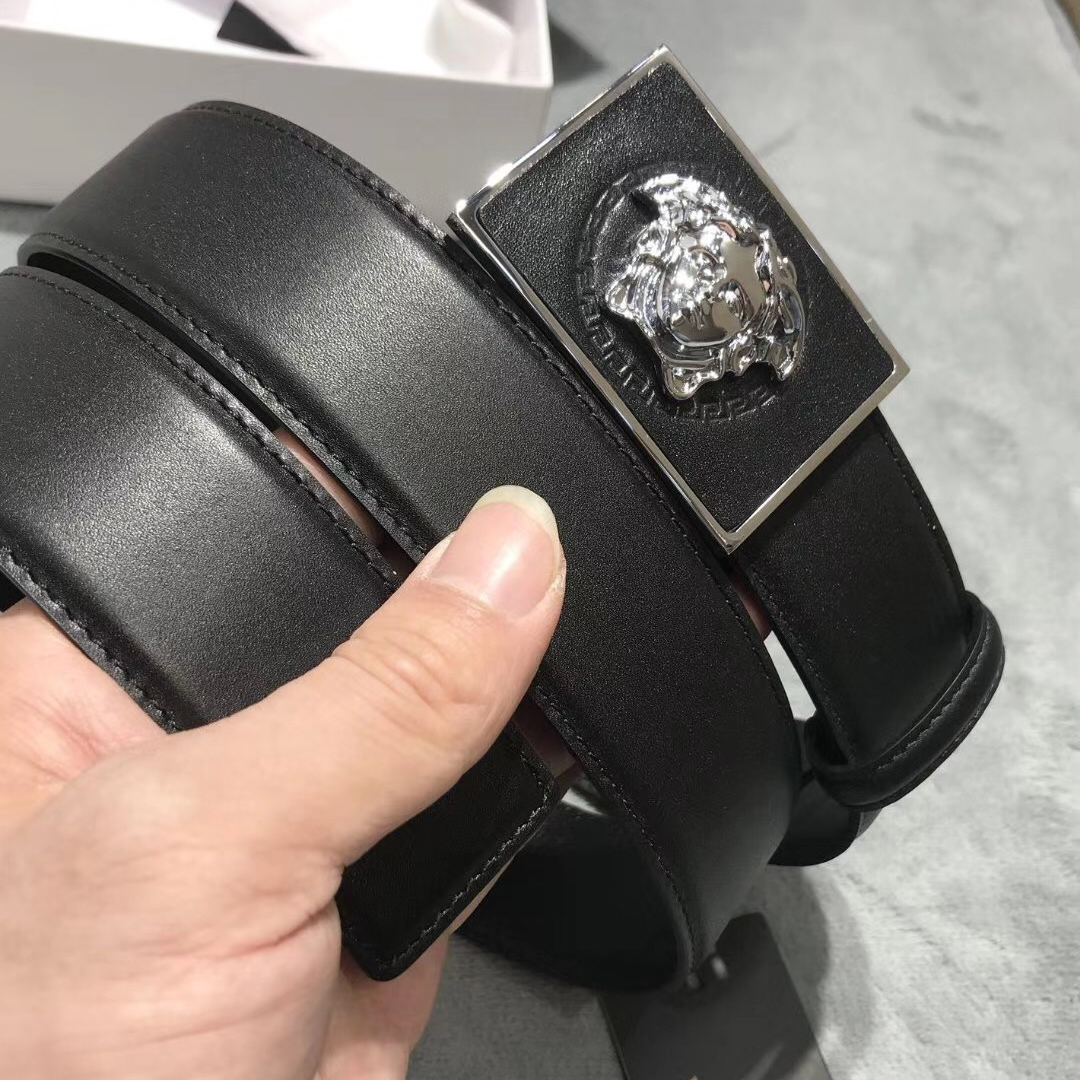 Versace Medusa Head Leather Belt - PerfectKickZ