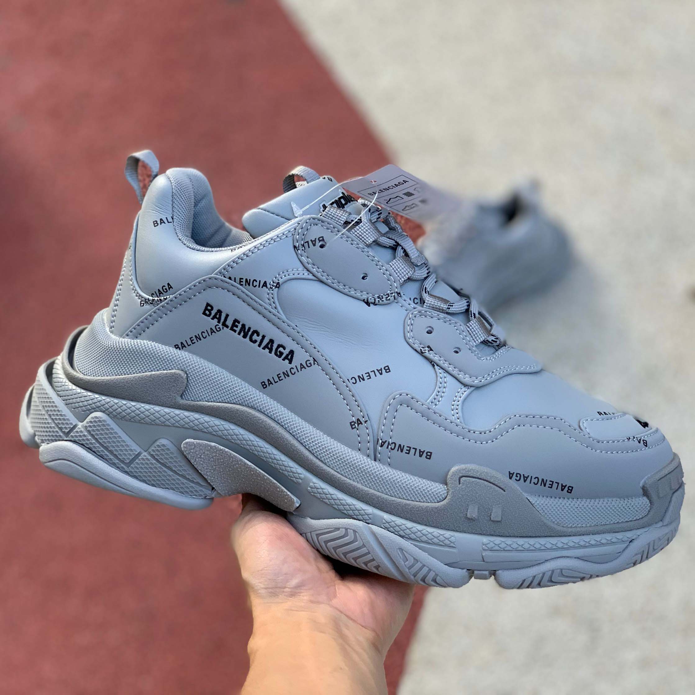 Balenciaga Allover Logo Triple S Sneaker - PerfectKickZ