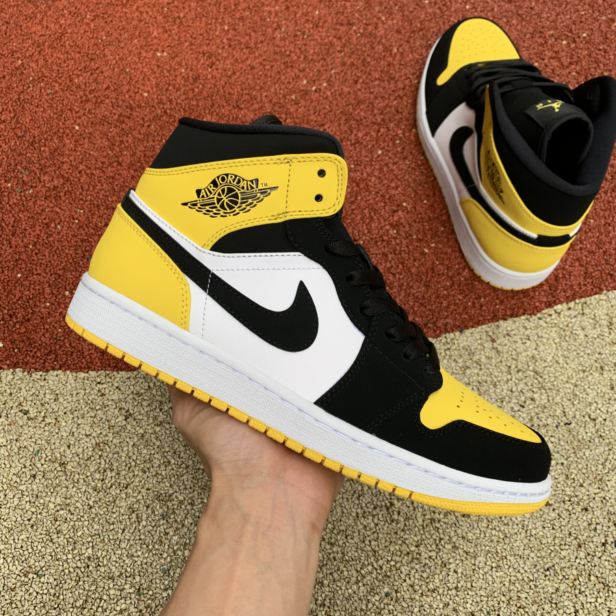 Jordan 1 Mid Yellow Toe Footasylum  - PerfectKickZ
