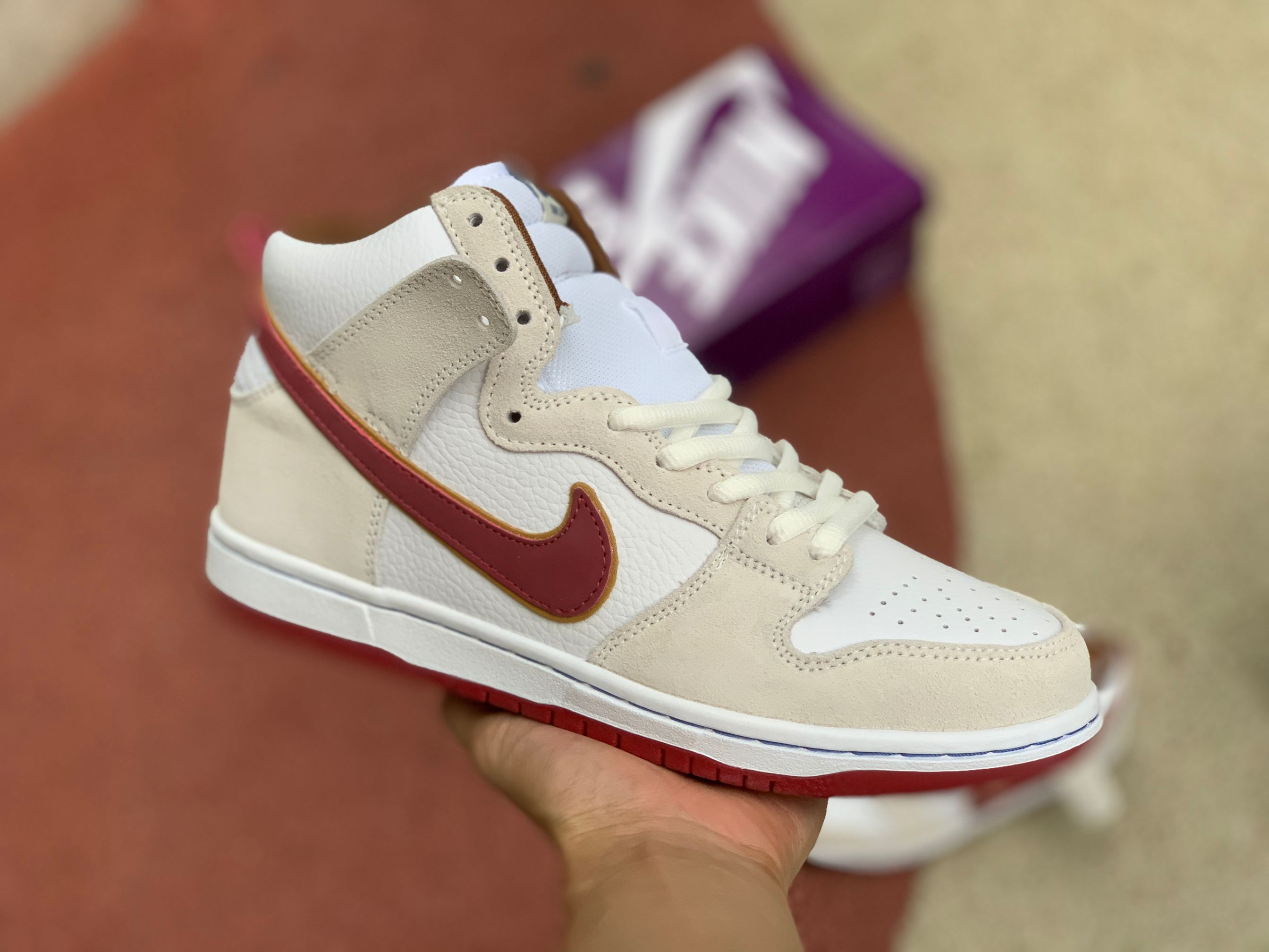 Nike SB Dunk High Sail Team Crimson CV9499-100 - PerfectKickZ