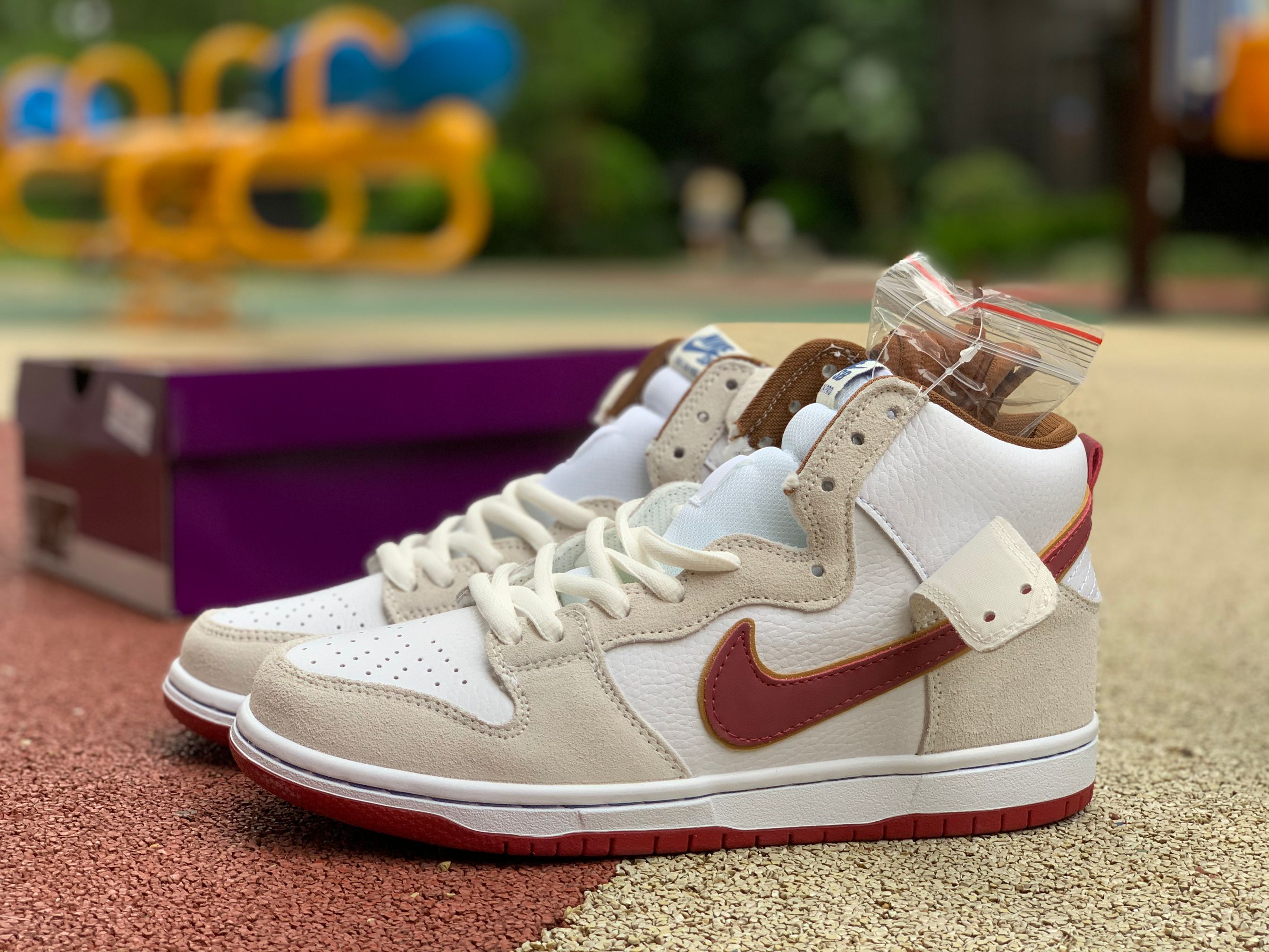 Nike SB Dunk High Sail Team Crimson CV9499-100 - PerfectKickZ